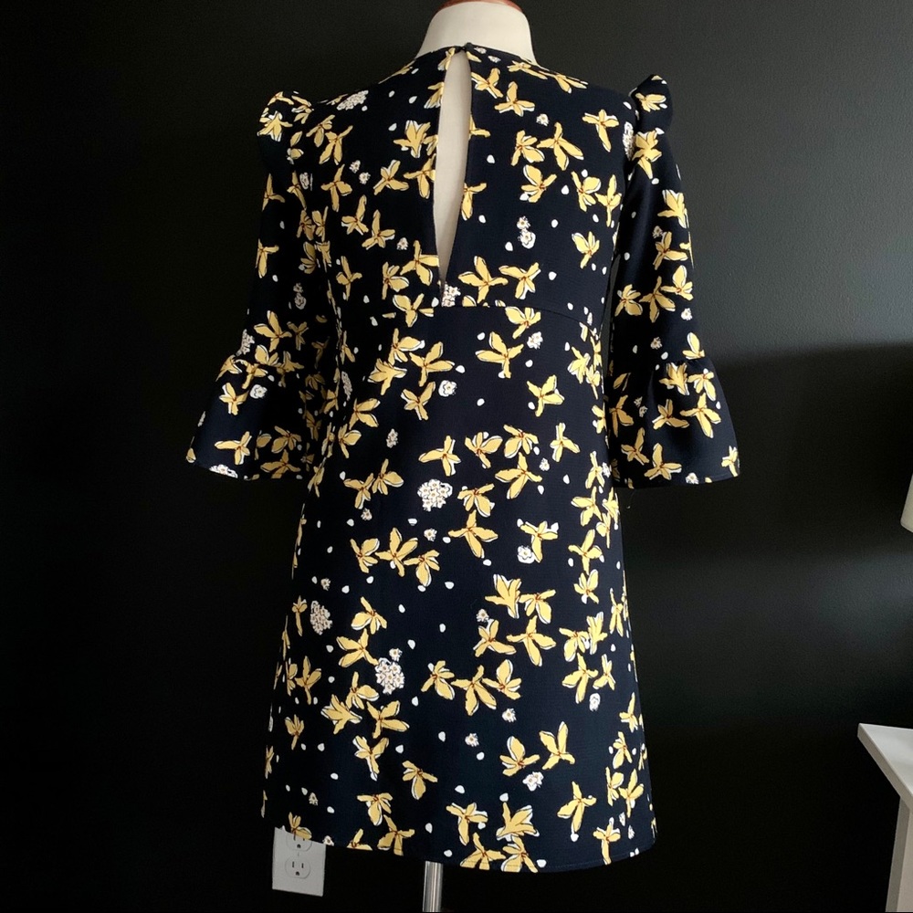 NWOT Zara Basics Bell Sleeve Floral Print Dress - Picture 2 of 10